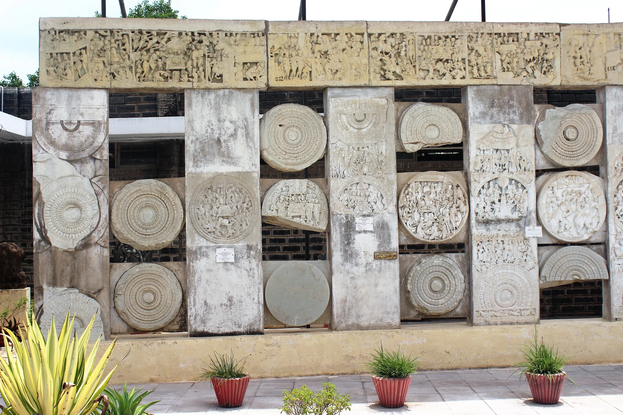 Buddhist chakra wheels at ASI Museum, Amaravati