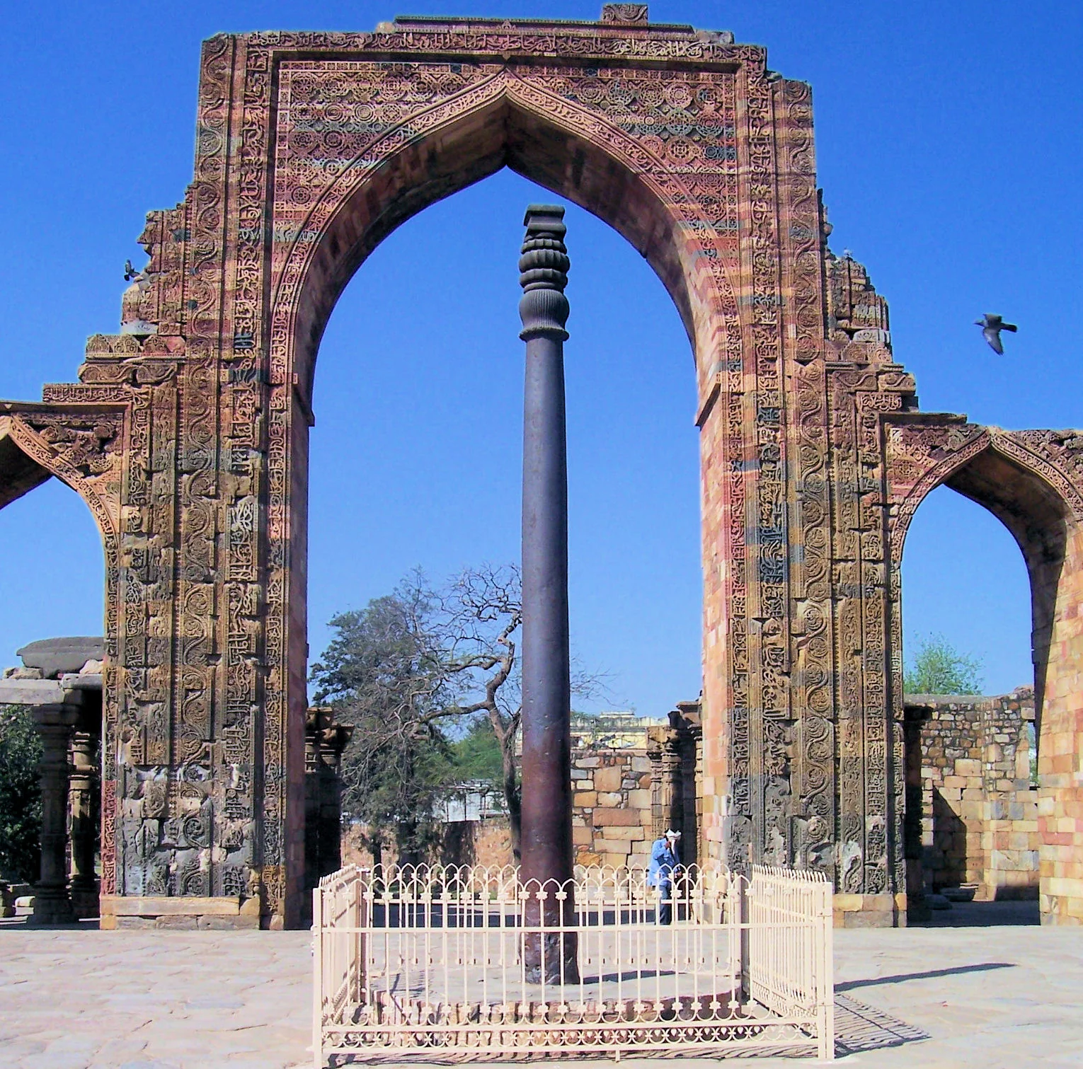 The Iron Pillar showing its smooth surface and excellent preservation