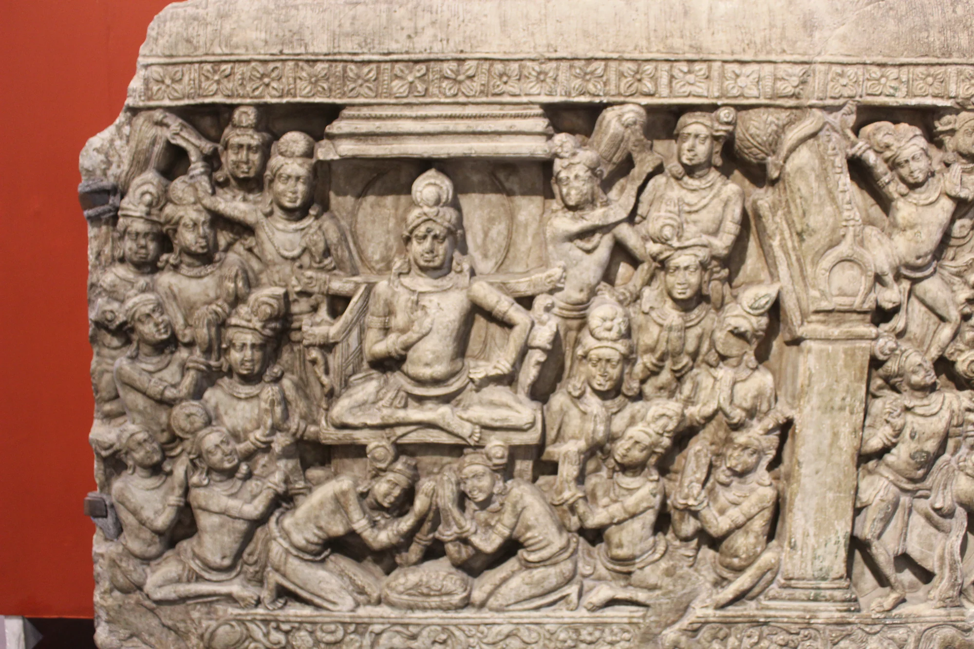 Life scenes of Buddha carved in limestone from Amaravati, 2nd century CE
