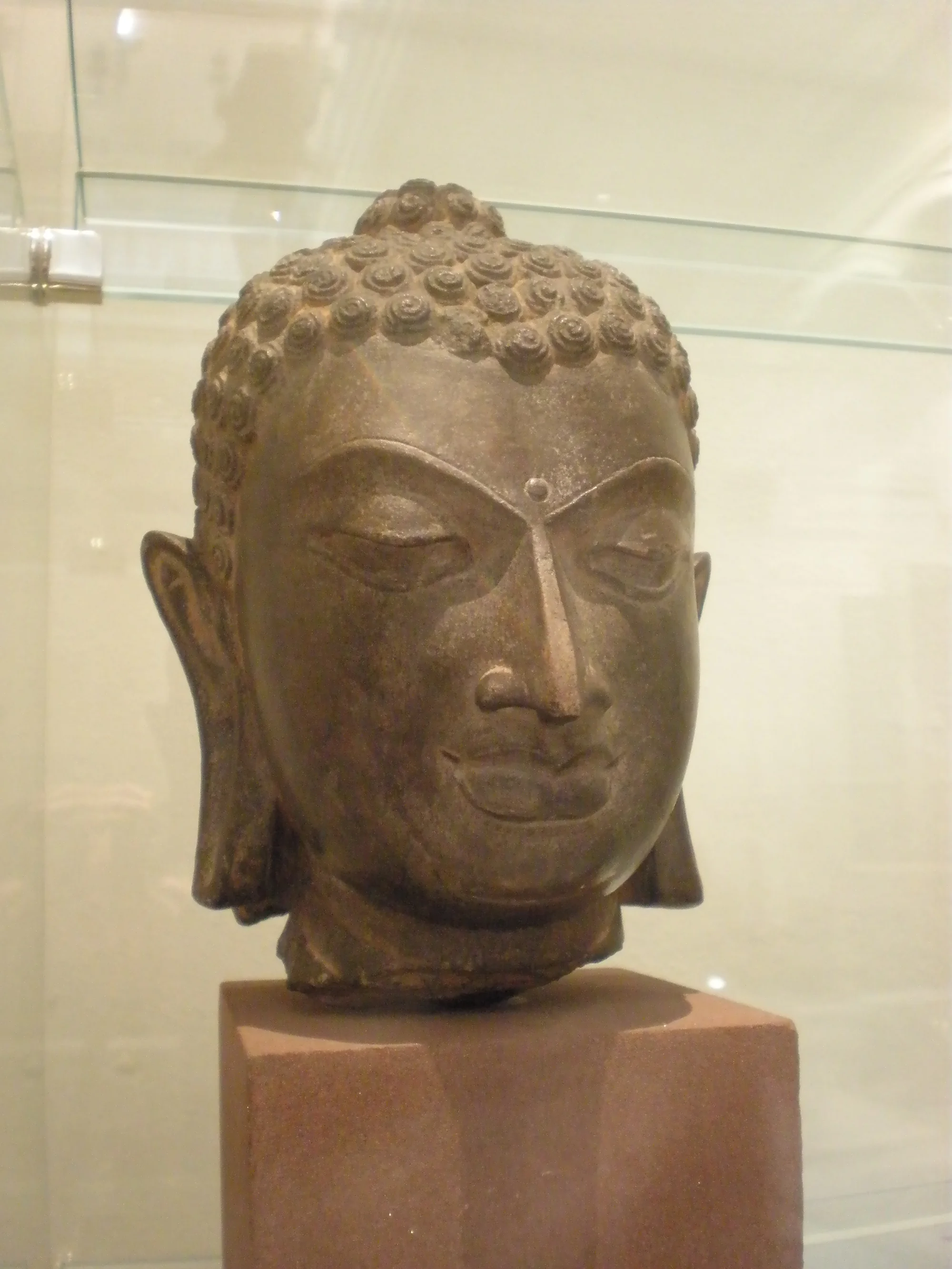 Close-up of the Buddha's head