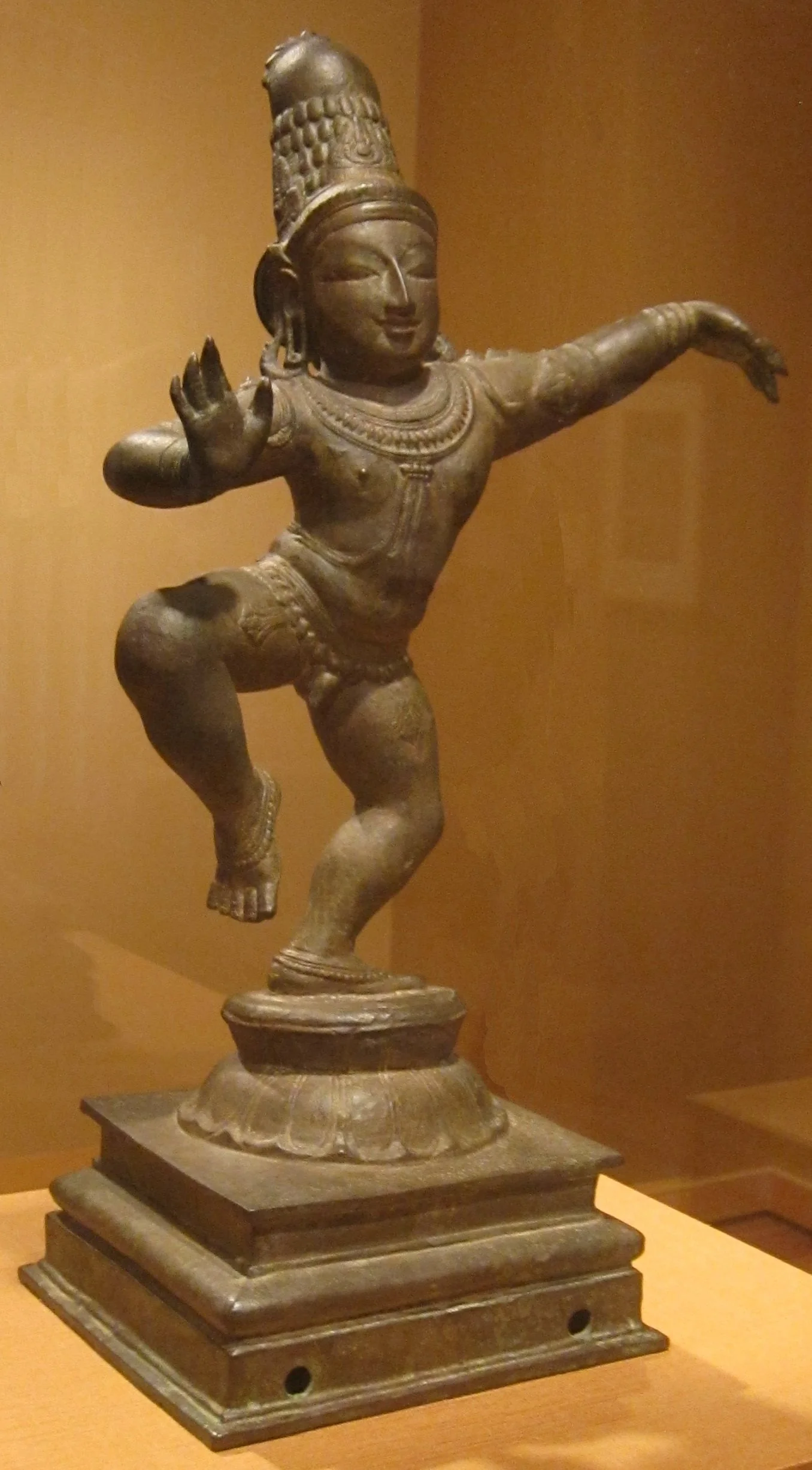 Dancing Krishna bronze from 14th century