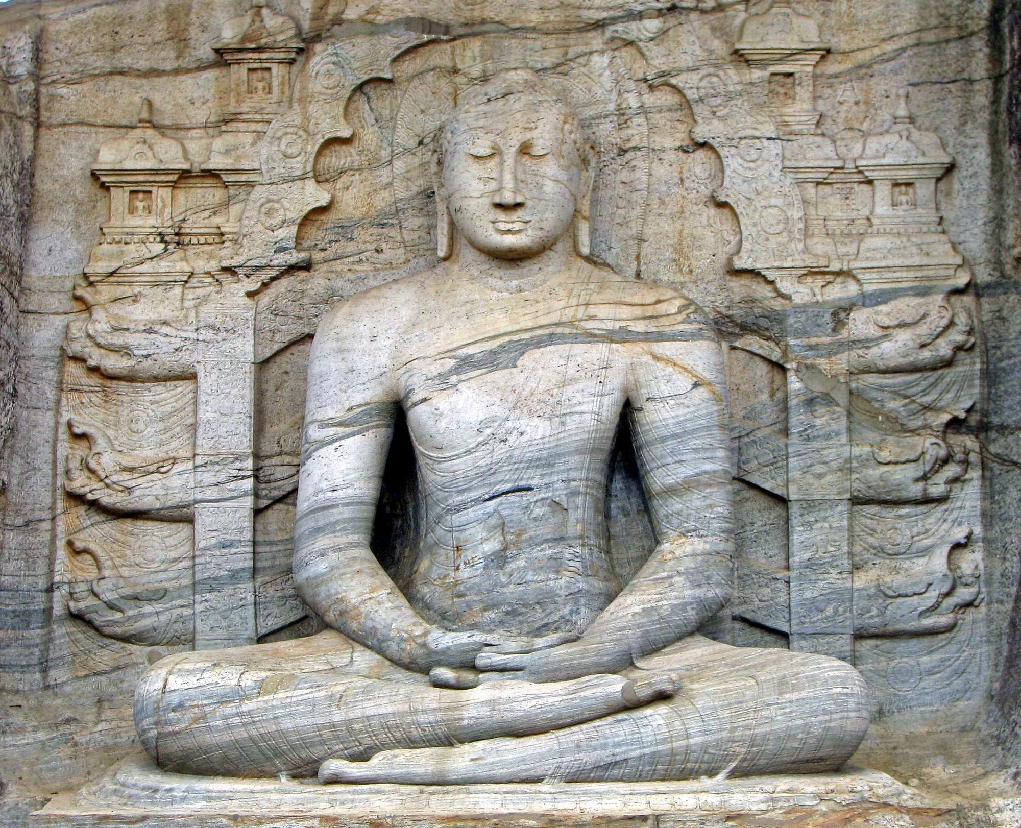 Buddhist meditation statue at Gal Viharaya, Sri Lanka