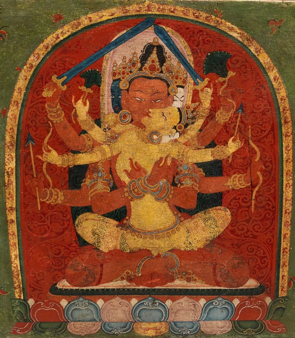 Buddhist Tantric deity Manjuvajra in union with consort