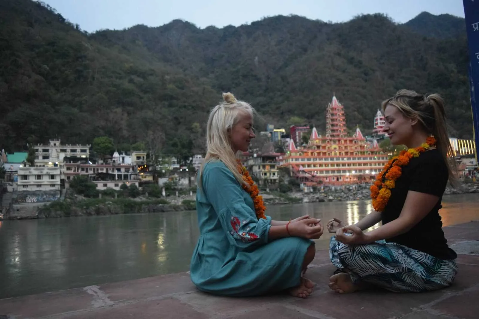 Group practicing Kundalini Yoga in Rishikesh
