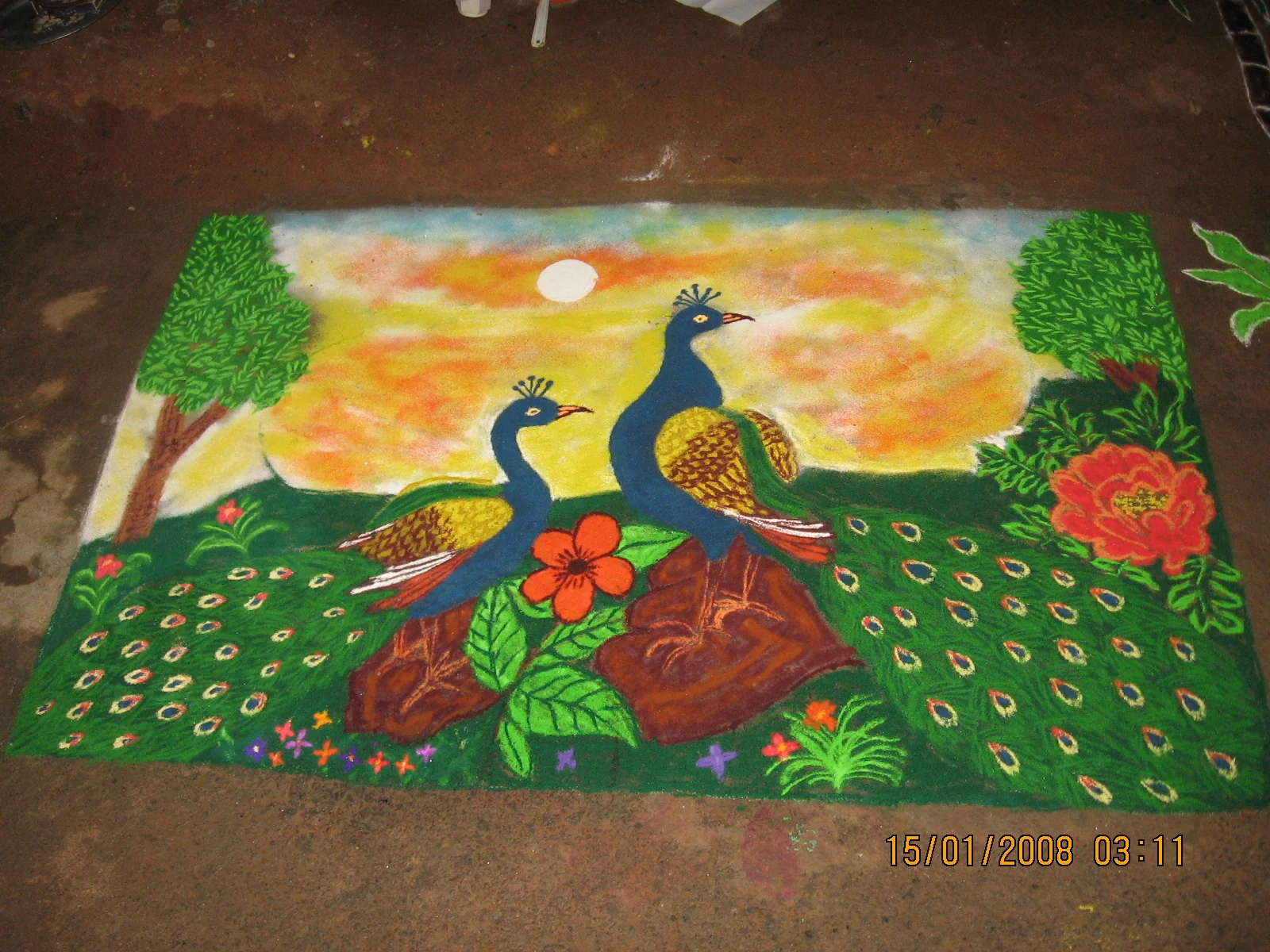 Traditional kolam from Tamil Nadu