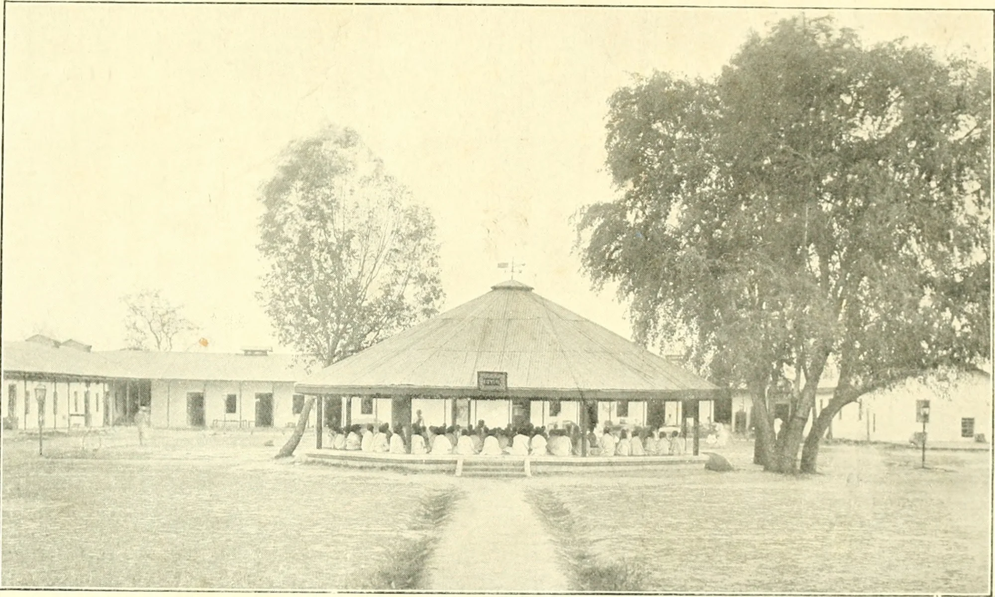 Arya Samaj Gurukul School students performing sacred Homa ritual in 1915