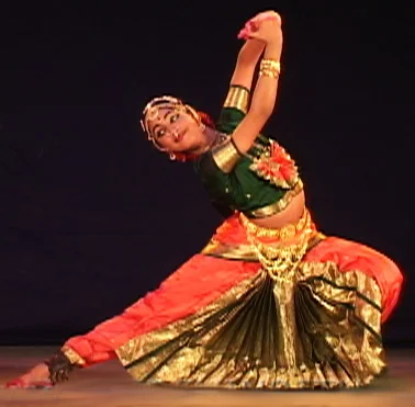 Bharatanatyam dancer performing classical pose