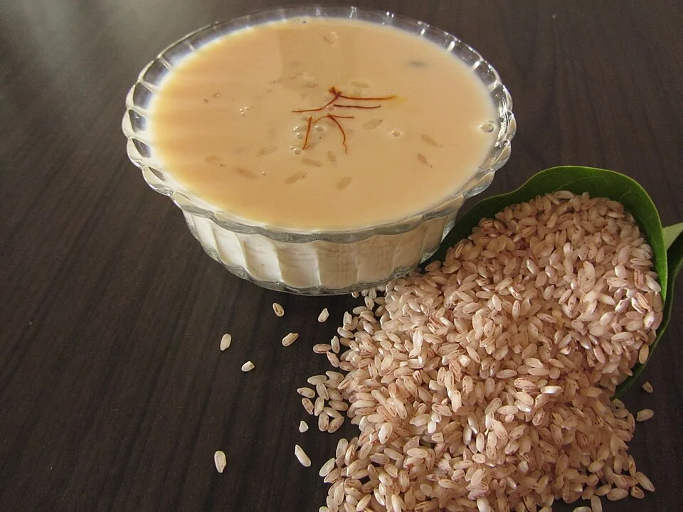 South Indian paal payasam in a traditional serving vessel