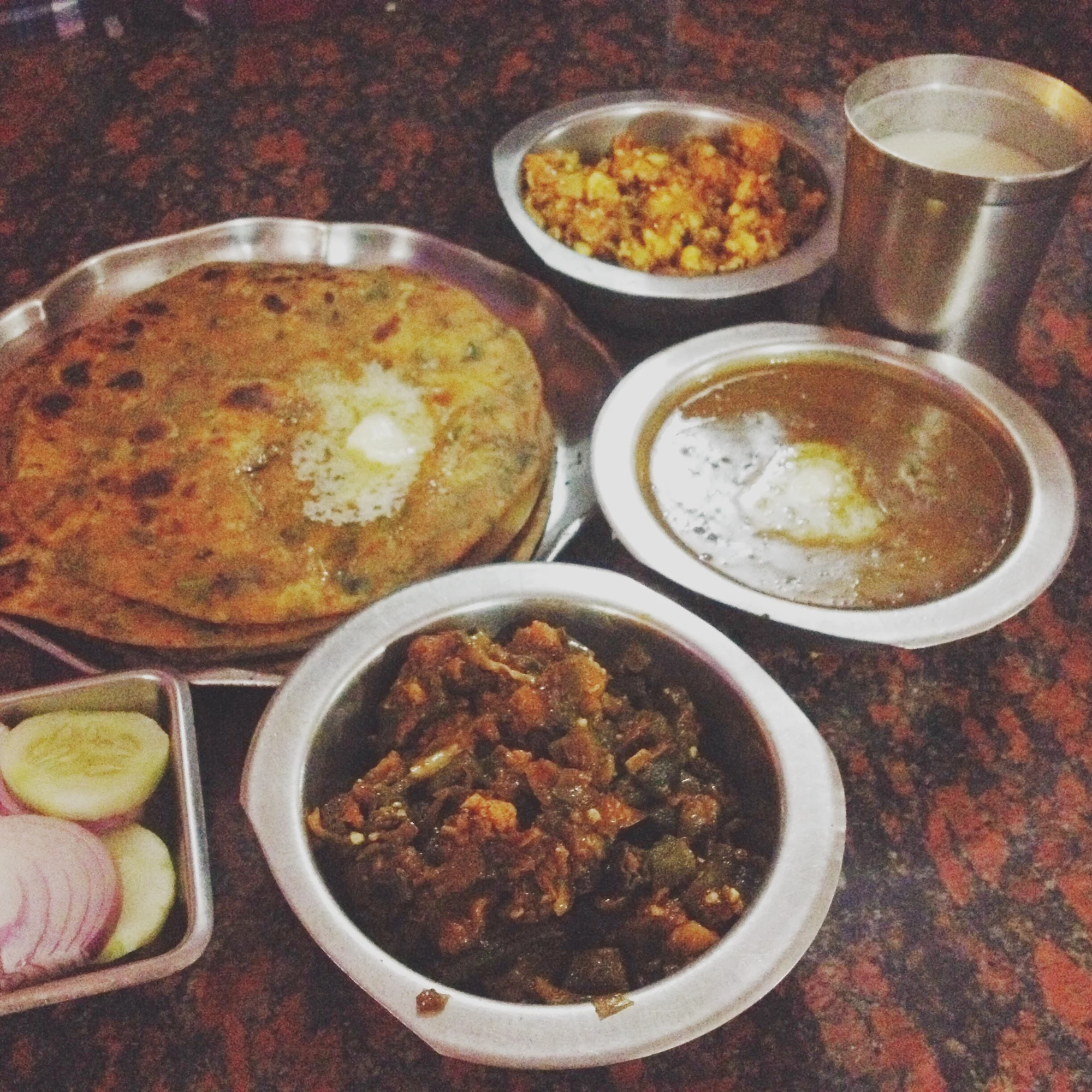 Traditional Punjabi meal featuring Dal Makhani