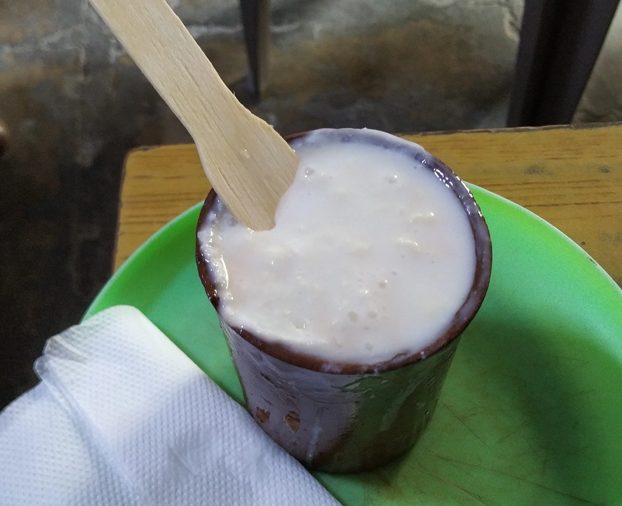 Rich lassi topped with thick malai cream and served with barfi
