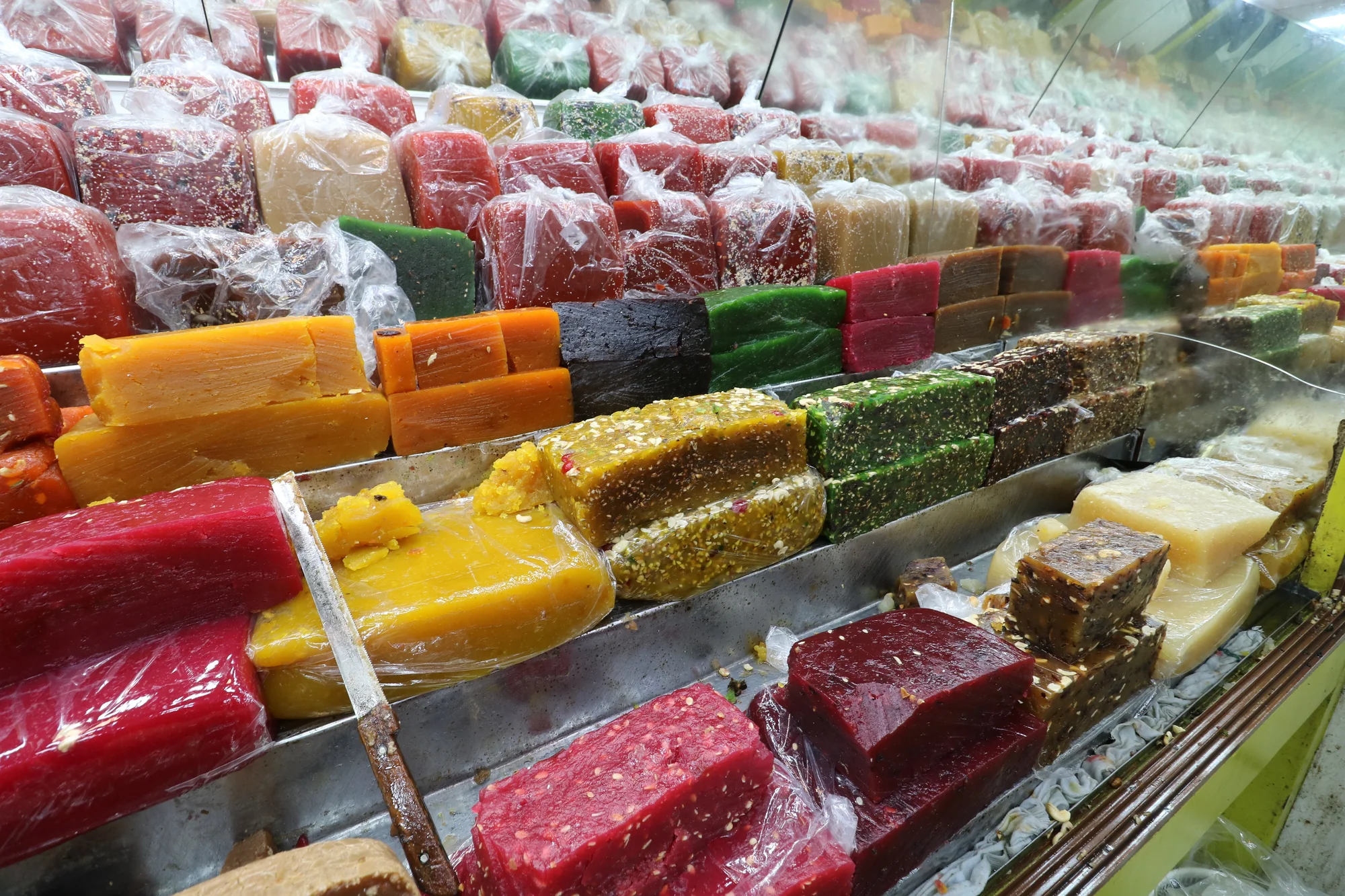 Traditional halwa being sold at a sweet shop