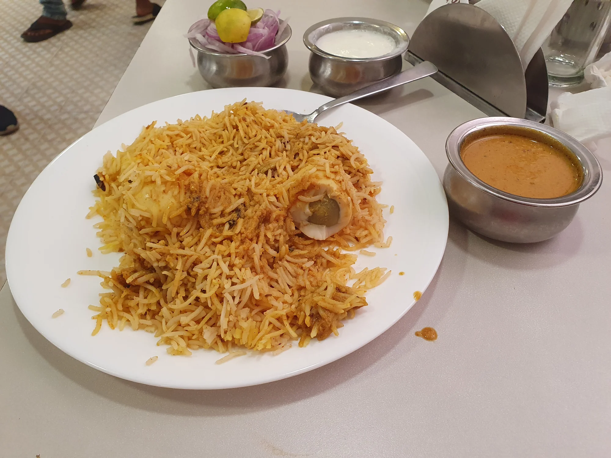 Hyderabadi egg biryani with boiled eggs