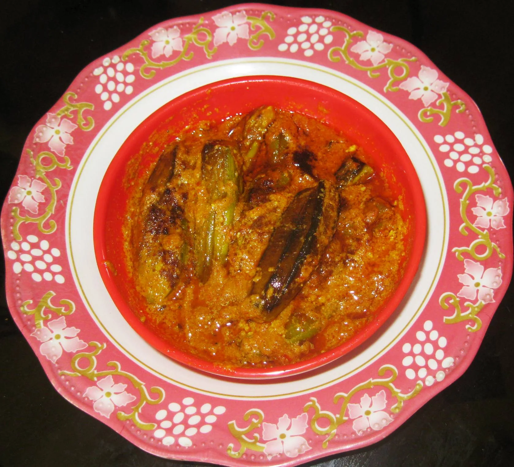 Vegetarian korma made with pointed gourd