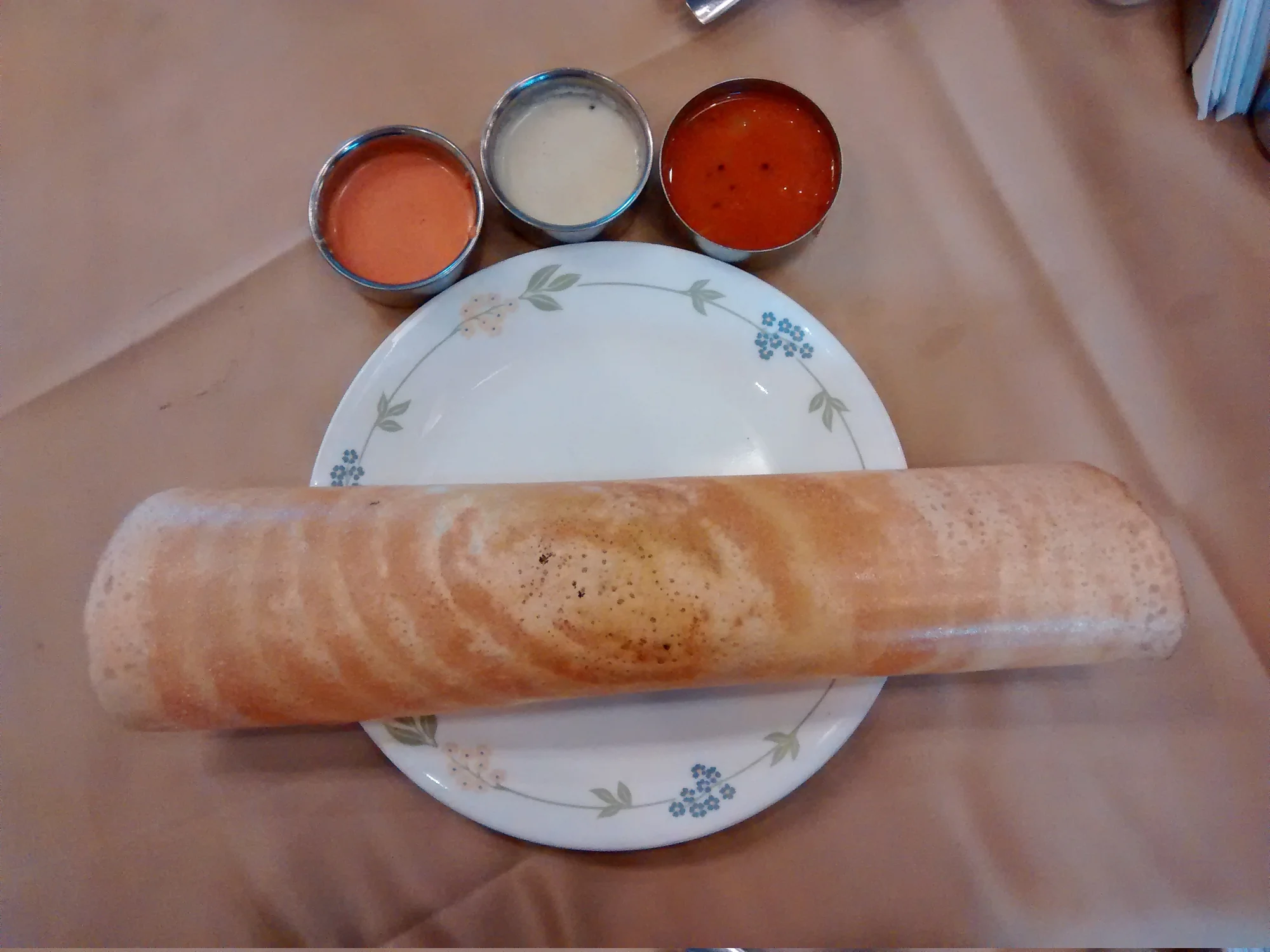 Masala dosa from Kochi showing traditional Kerala serving style