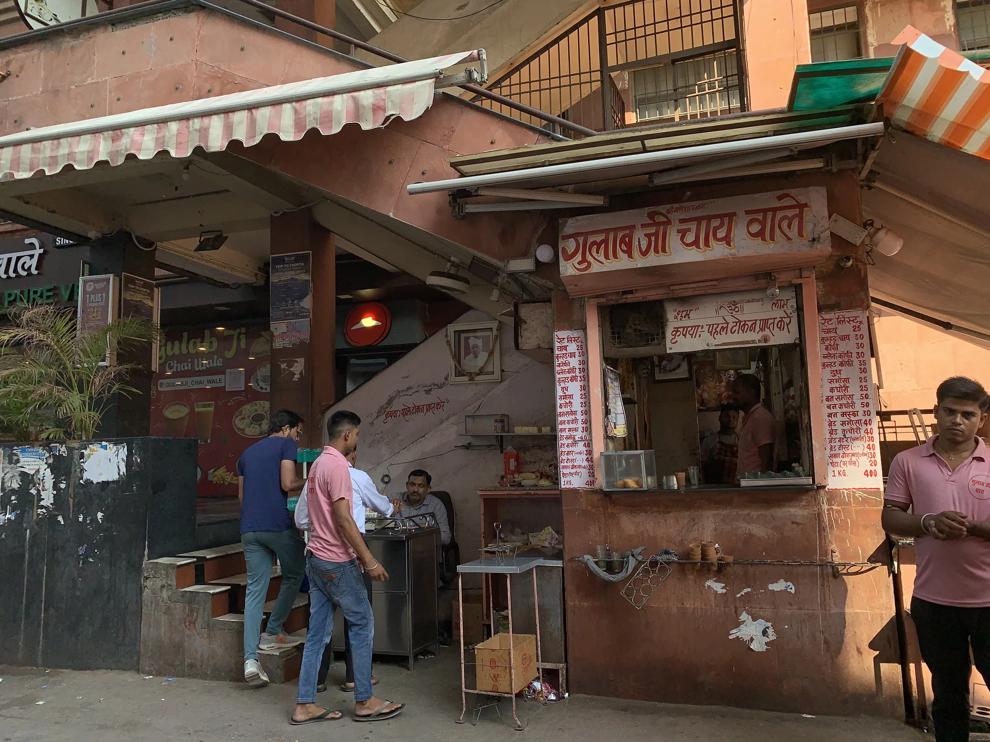 Traditional chaiwala setup in Jaipur with brewing equipment