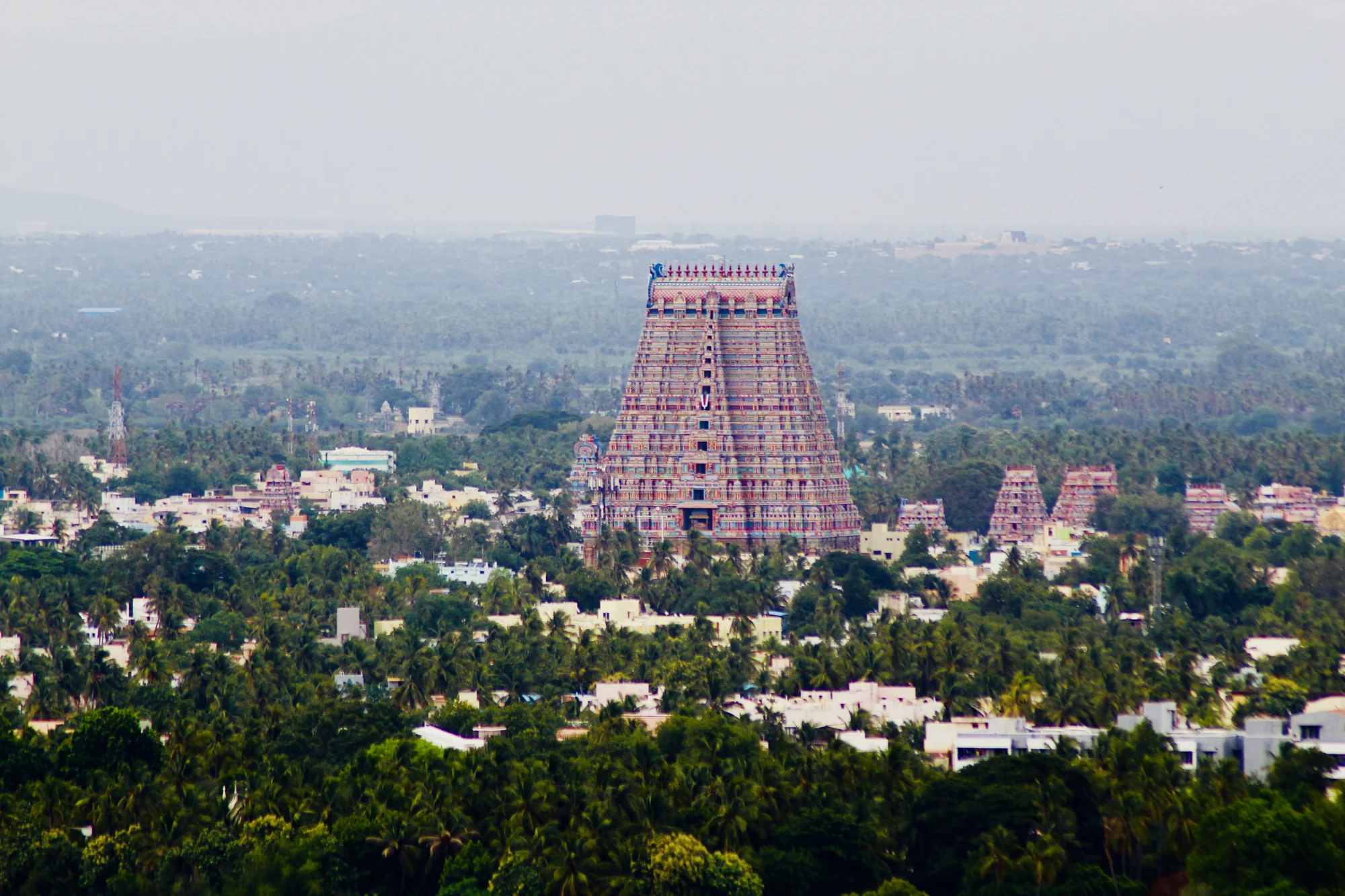 Aerial view of Sri Rangam temple complex