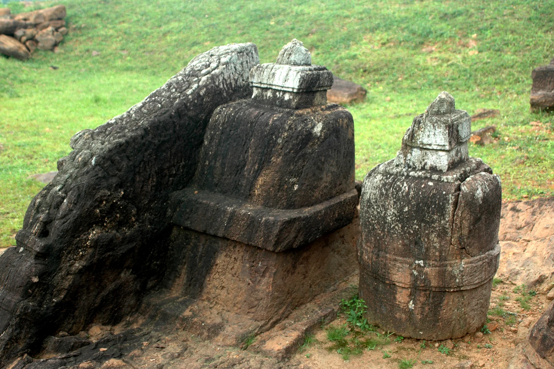 Excavated monastic site at Langudi