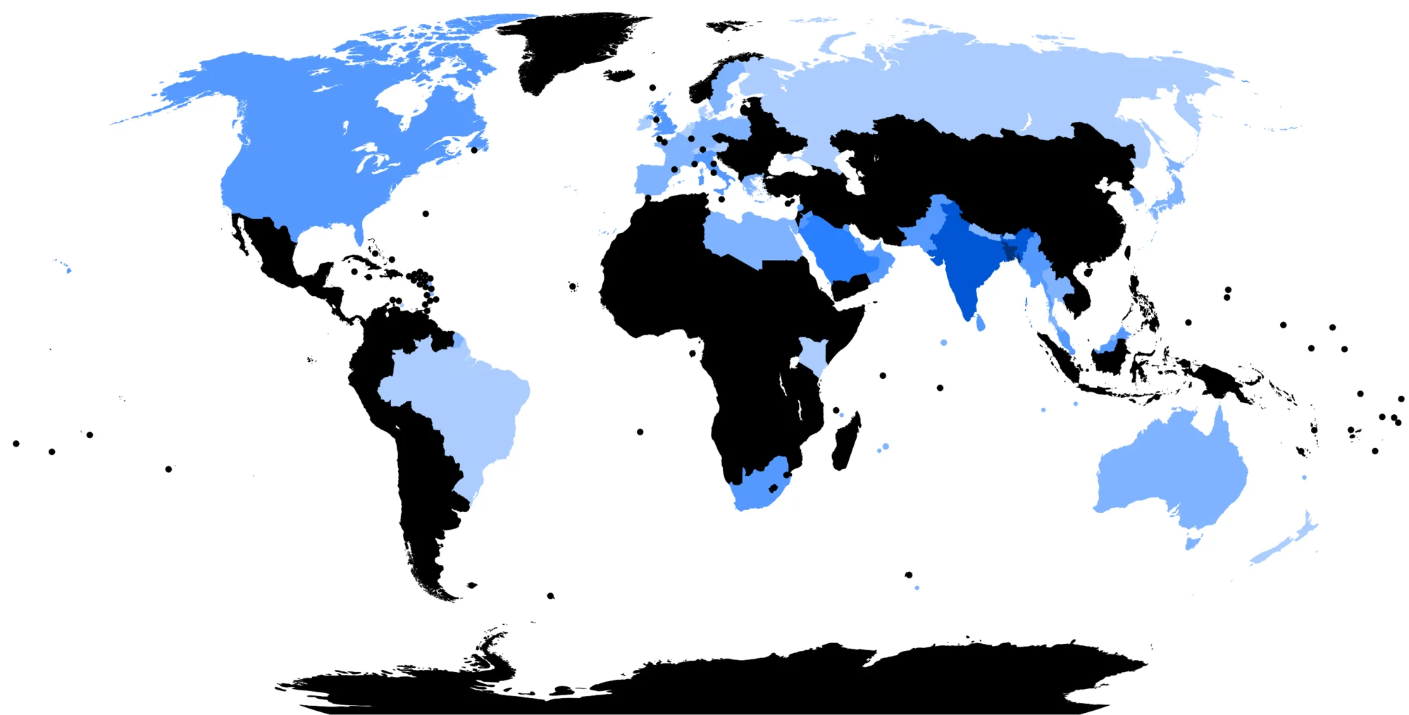 Map of Bengali-speaking regions worldwide