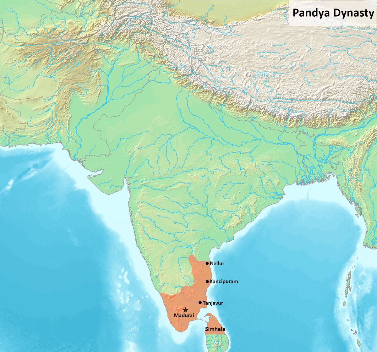ಪಾಂಡ್ಯ ಸಾಮ್ರಾಜ್ಯವು ಅದರ ಎತ್ತರದಲ್ಲಿ, ಸಾ. ಶ. 1279