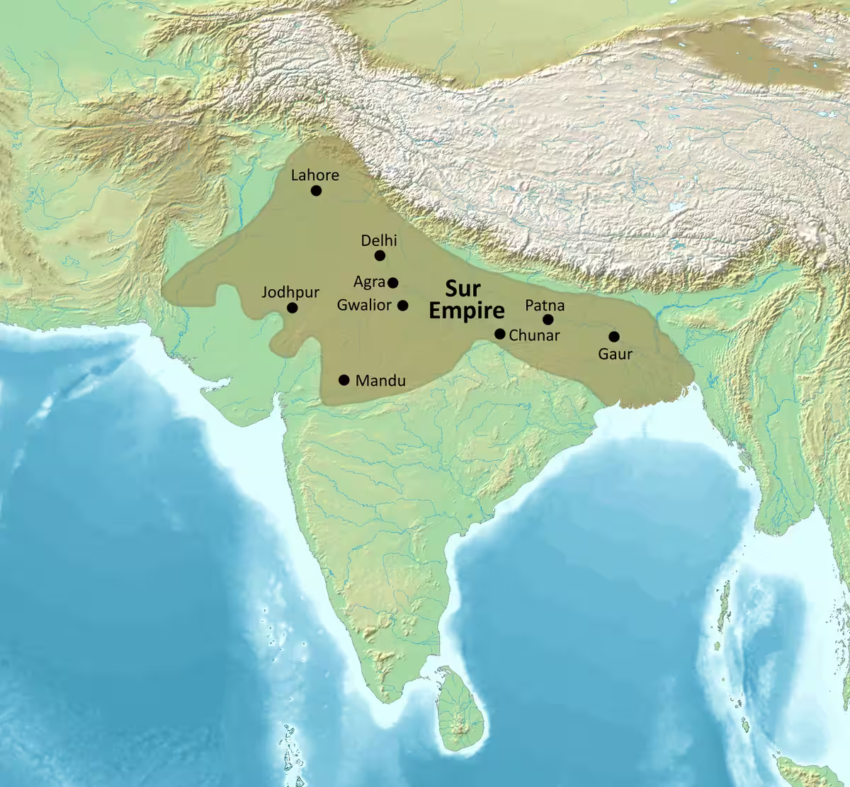 ಅದರ ಎತ್ತರದಲ್ಲಿರುವ ಸುರ್ ಸಾಮ್ರಾಜ್ಯ, 1540-1545