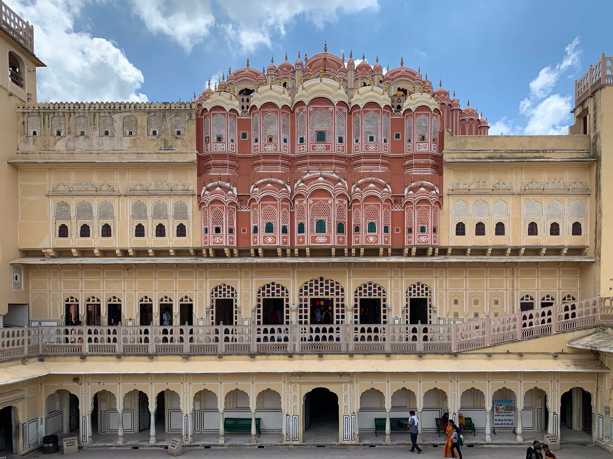 View looking east from inside Hawa Mahal towards the famous windowed façade