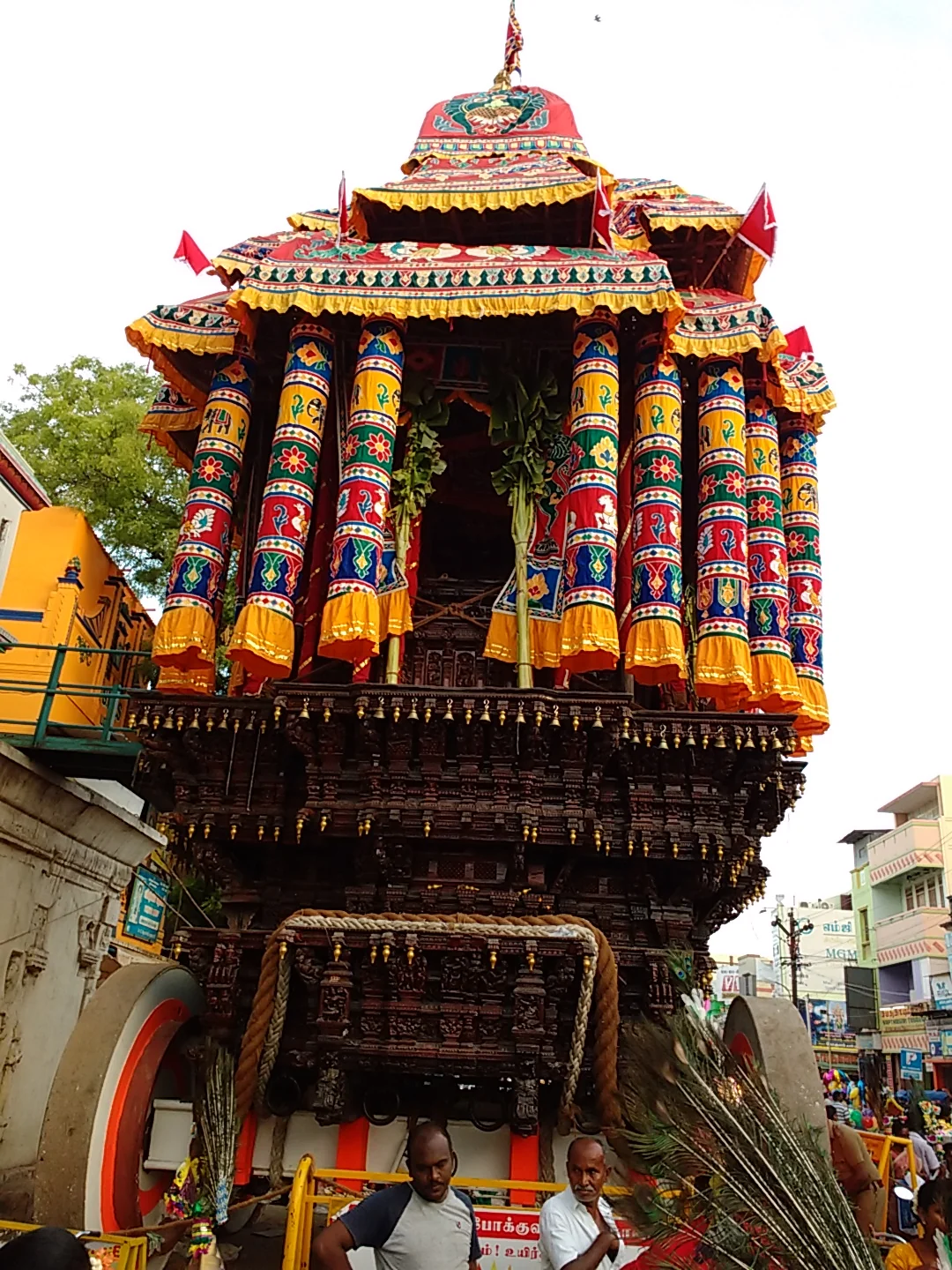 Decorated temple chariot during the annual car festival