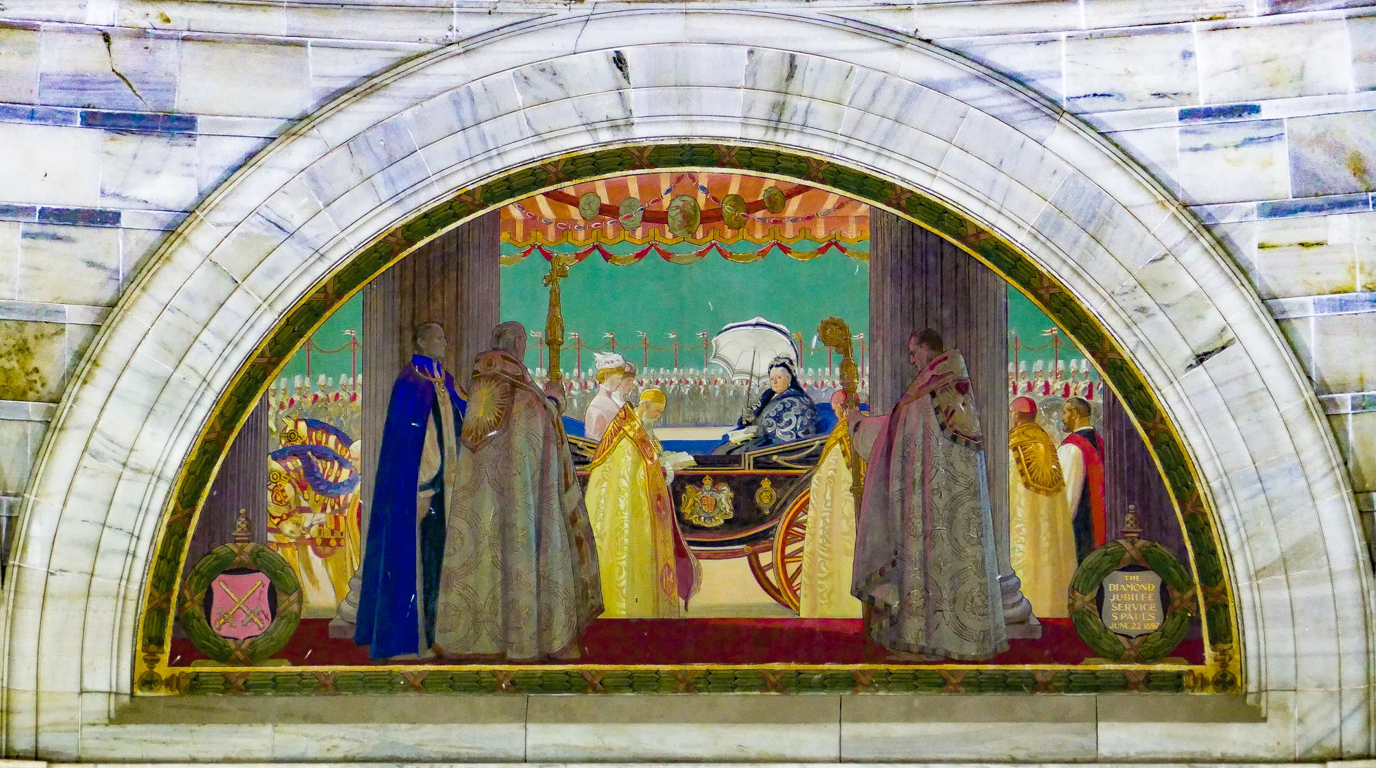 Historical painting of Diamond Jubilee Service at St Paul's