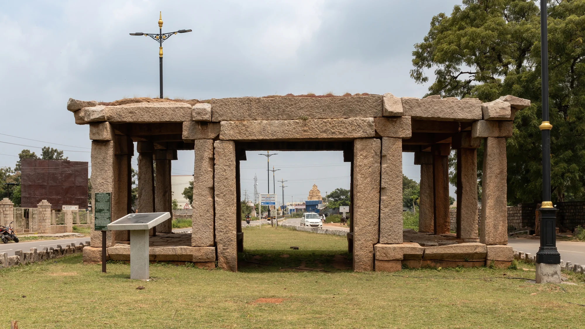 Ancient gateway on the Hampi-Hospete road showing fortification architecture