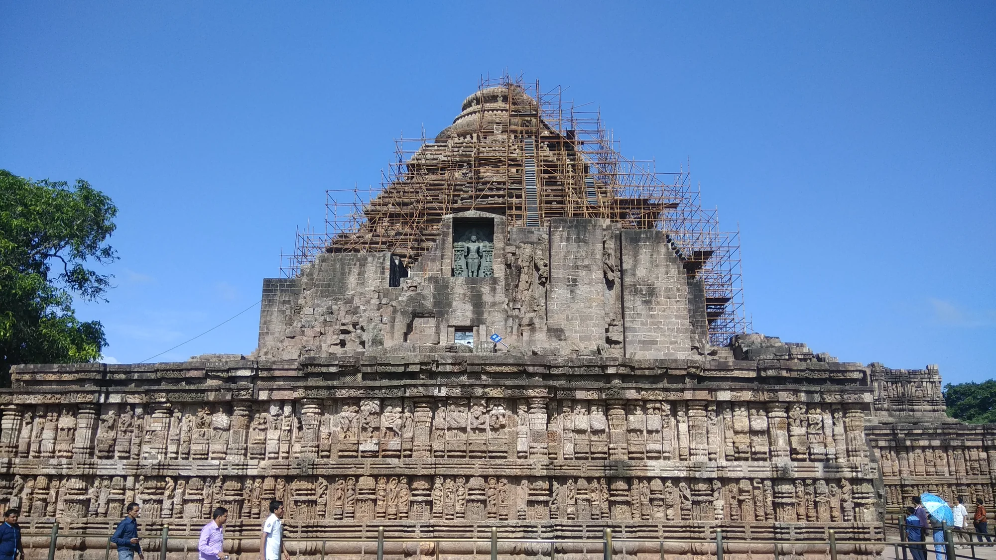 Back side view of Konark Sun Temple showing architectural details