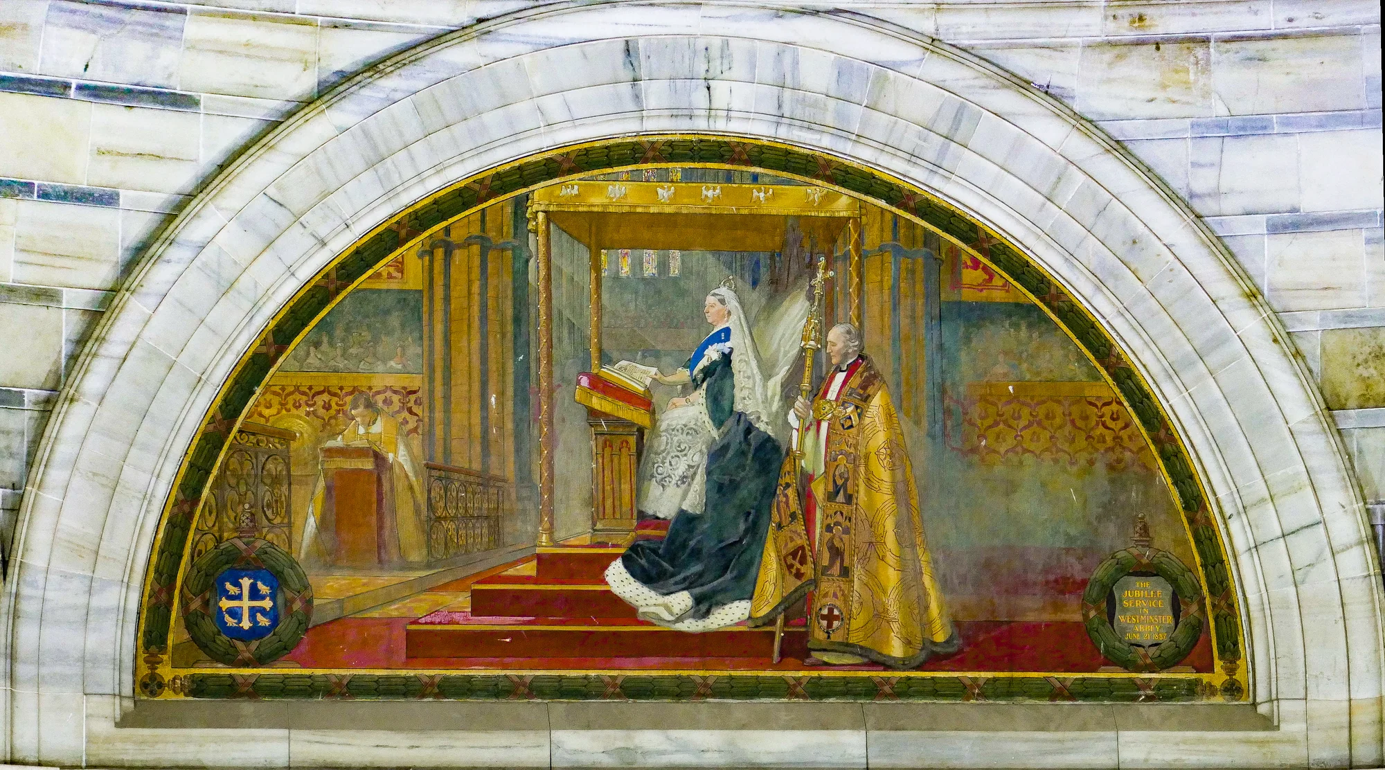 Historical painting of Jubilee service at Westminster Abbey