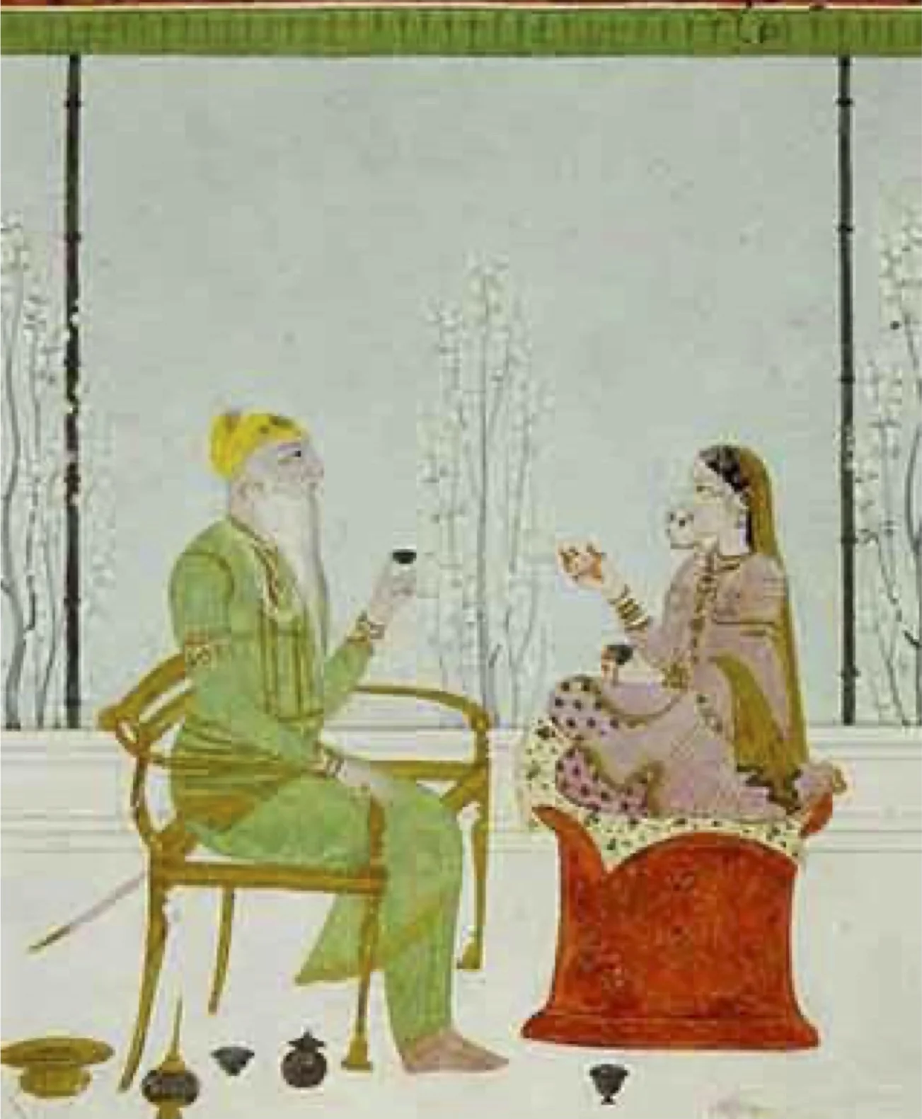 Maharaja Ranjit Singh with a Kangra lady