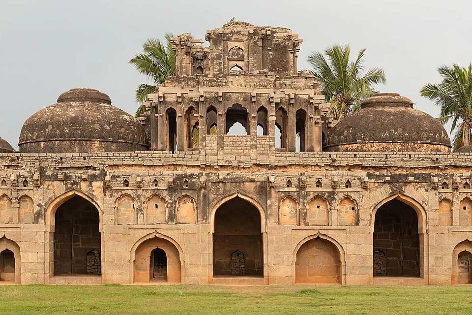 Elephant stables at Hampi showing Indo-Islamic architectural fusion