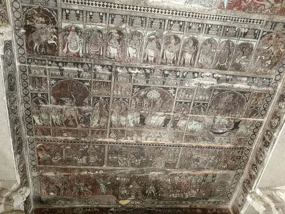 Ancient fresco painting at Virupaksha Temple, Hampi