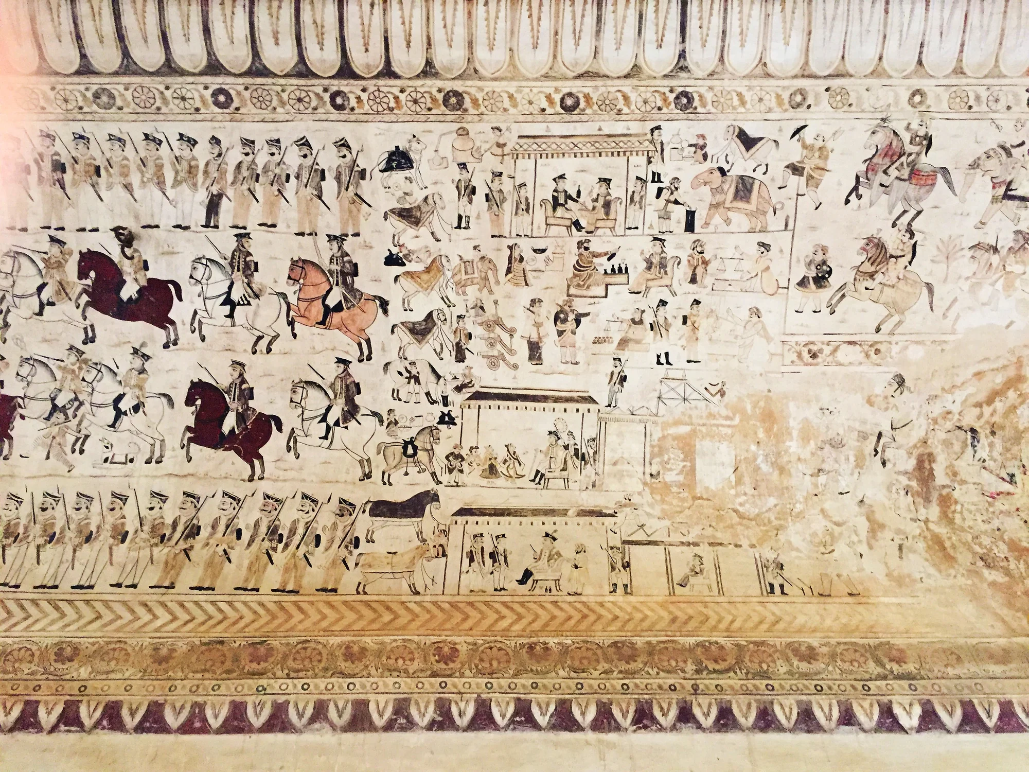 Interior frescoes of Lakshminarayan Temple Orchha