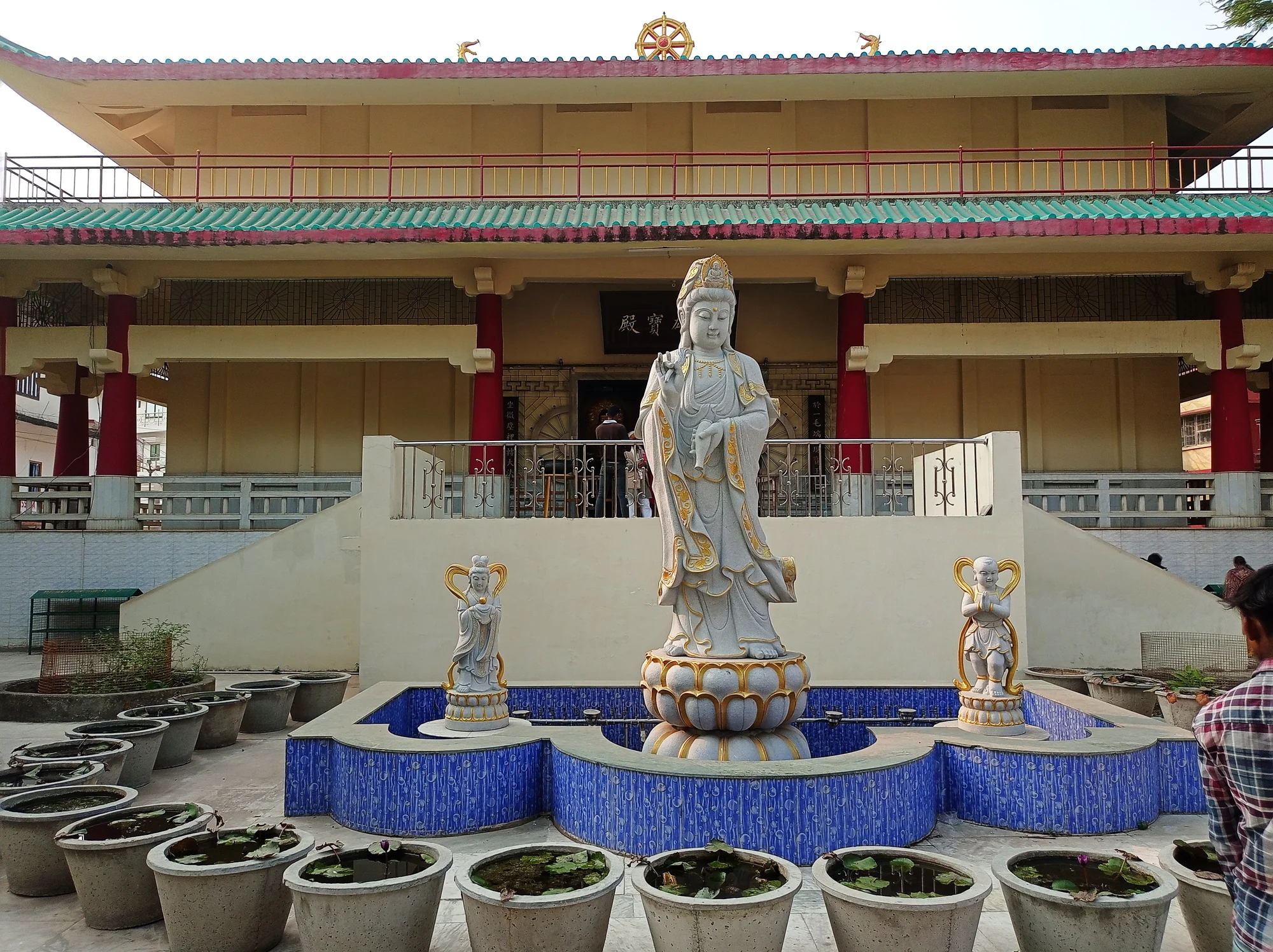 Temple complex at Bodh Gaya showing traditional Buddhist architecture
