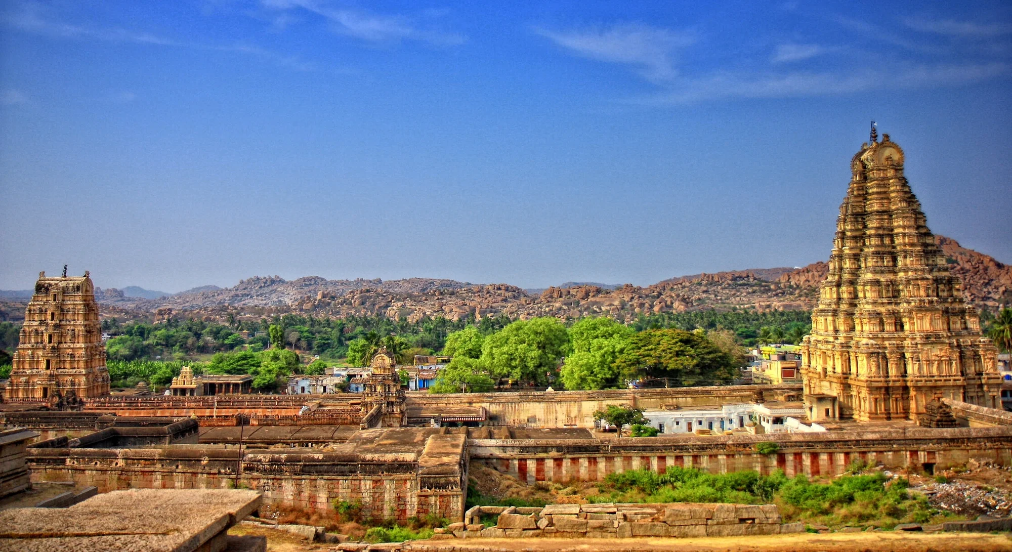 Virupaksha Temple at Hampi with its towering gopuram