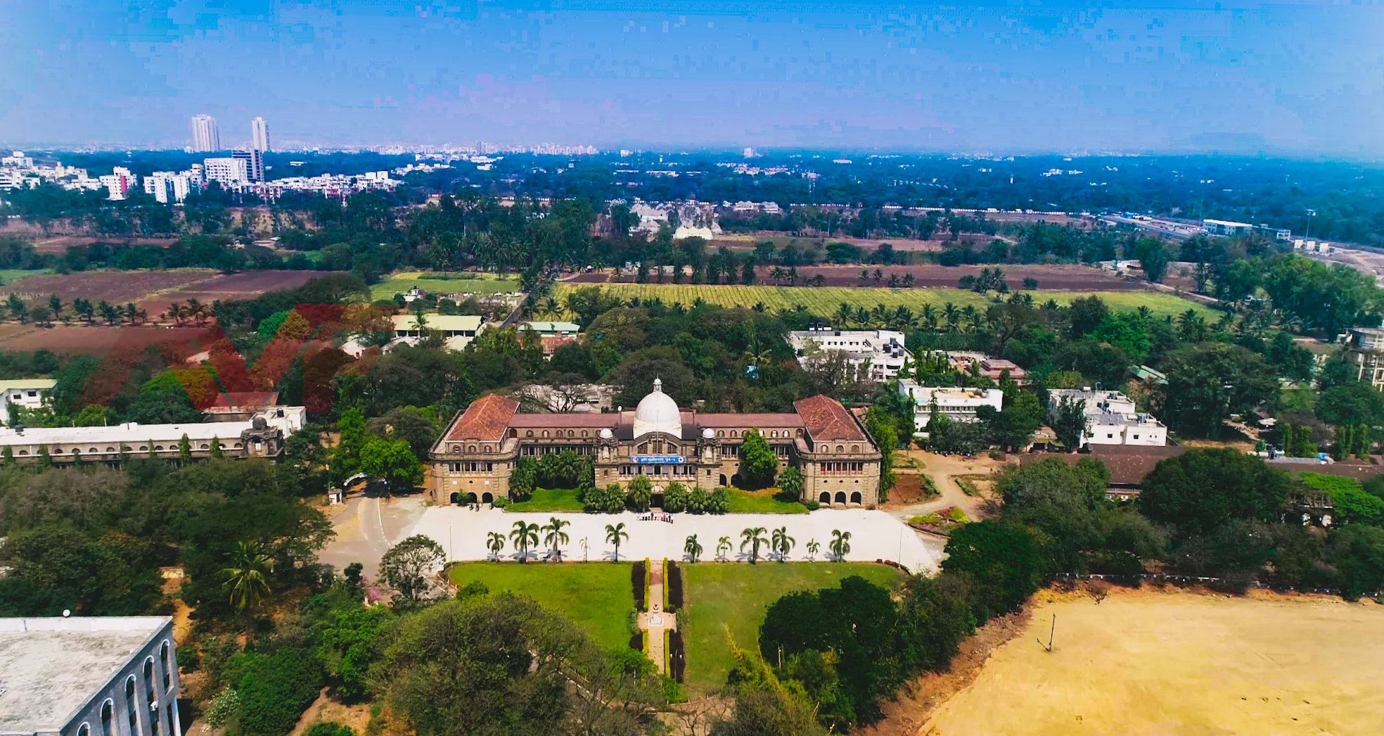 Aerial view of College of Agriculture Pune campus