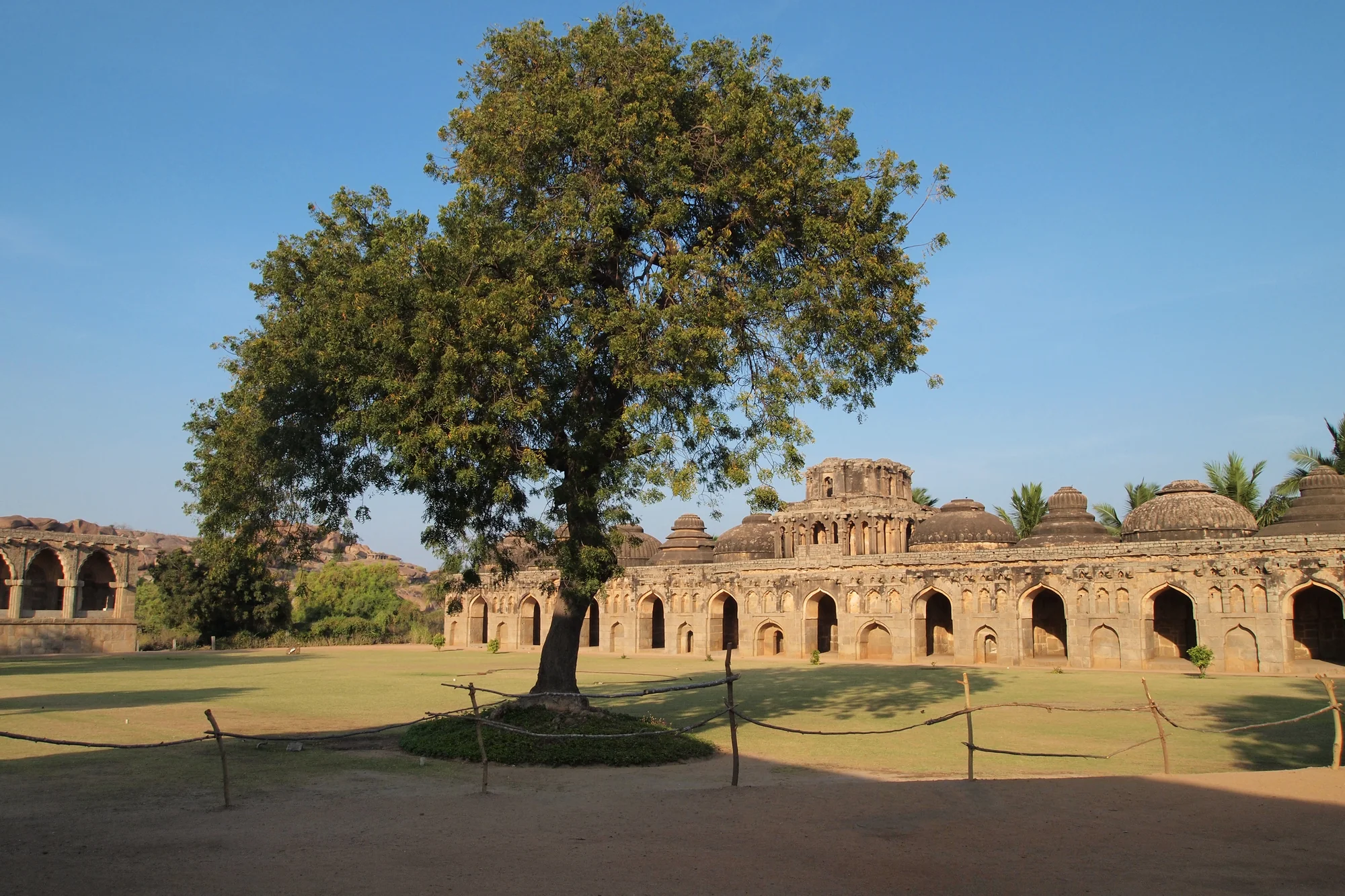 Elephant Stable with distinctive domed chambers at Hampi