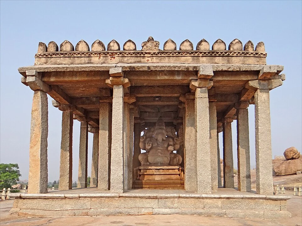 Monolithic Sasivekalu Ganesha statue at Hampi