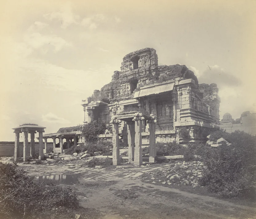 Ruins of Bala Krishna Temple photographed in 1868
