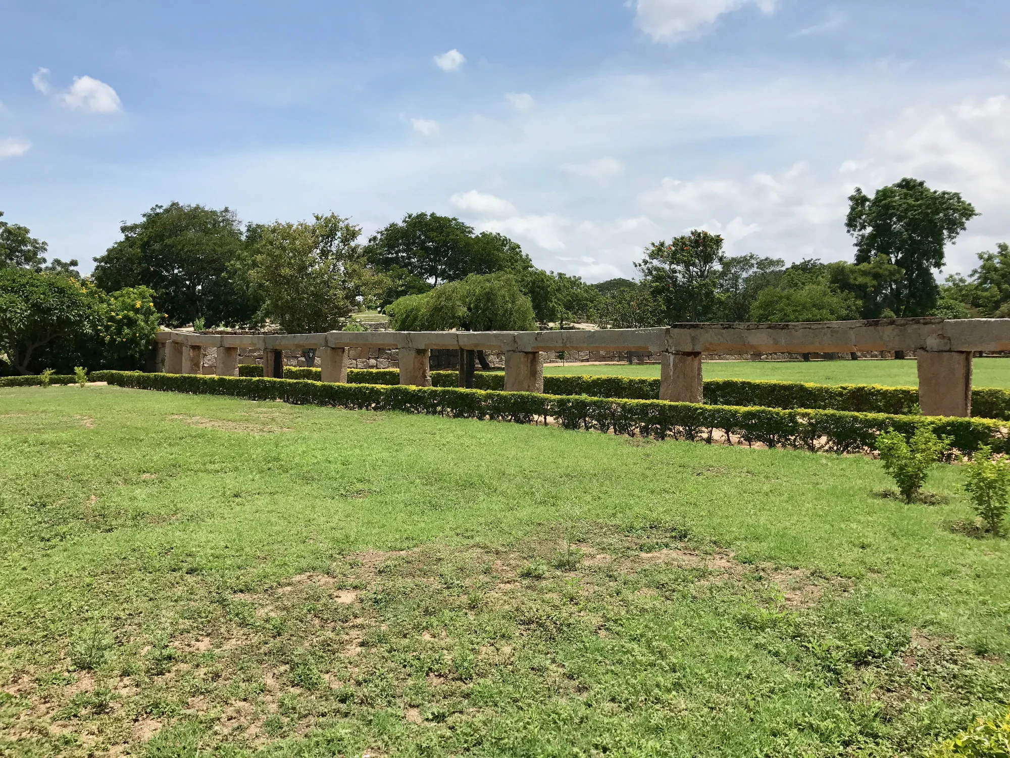 15th century aqueduct system leading to Pushkarani step well at Mahanavami platform in Hampi
