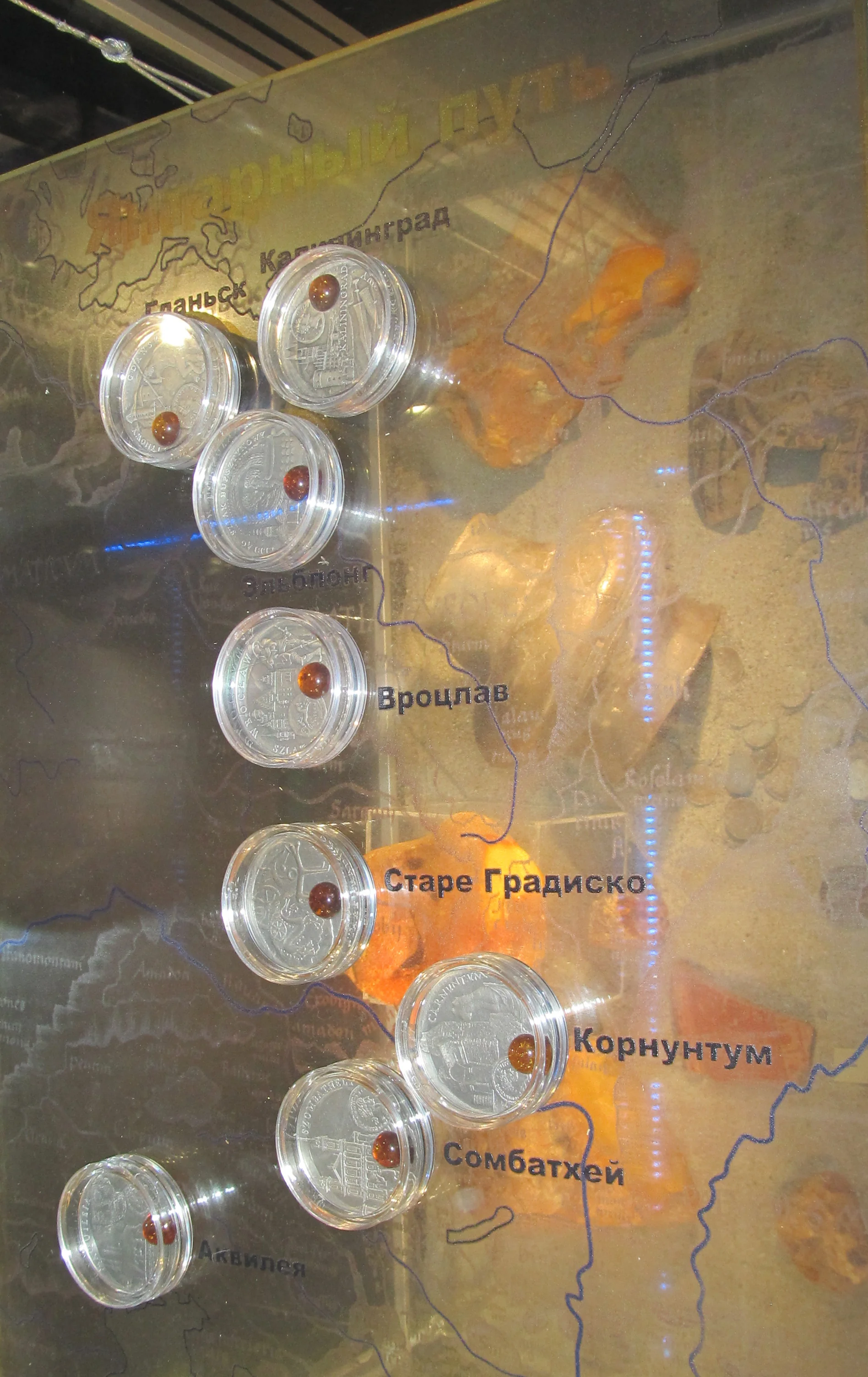 Museum display about the Amber Road in Kaliningrad