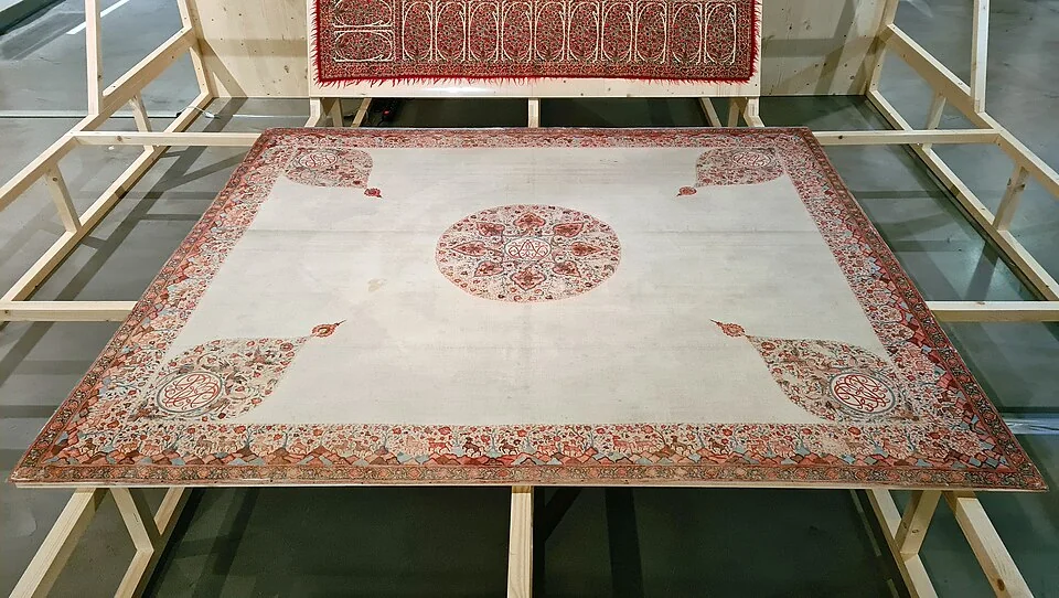 Coromandel printed textile with intricate floral patterns