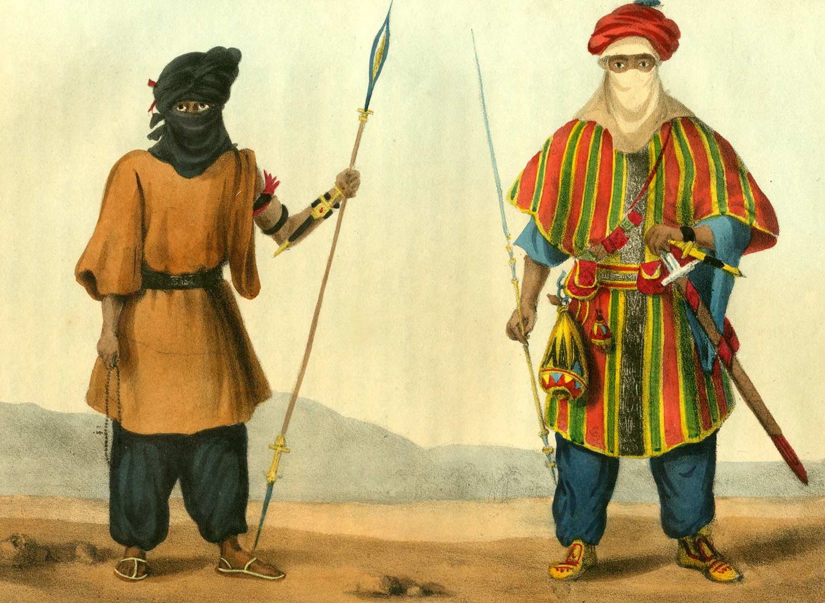 Historical illustration of Tuareg traders from Aghades