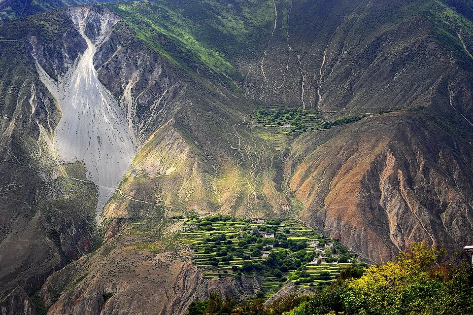 Mountain landscape in Markam County, Tibet