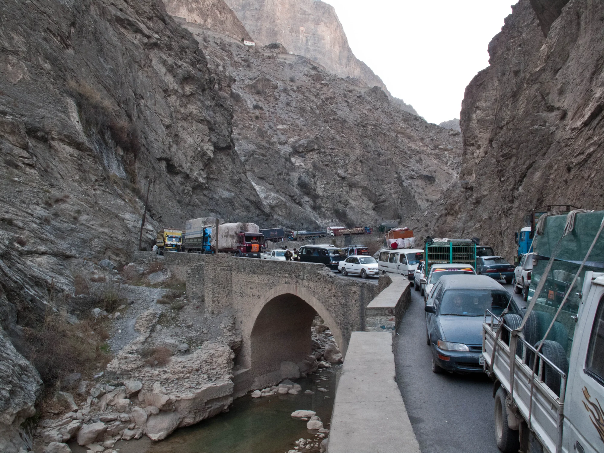 Traffic on the Kabul-Jalalabad Highway, the Afghan section of Grand Trunk Road