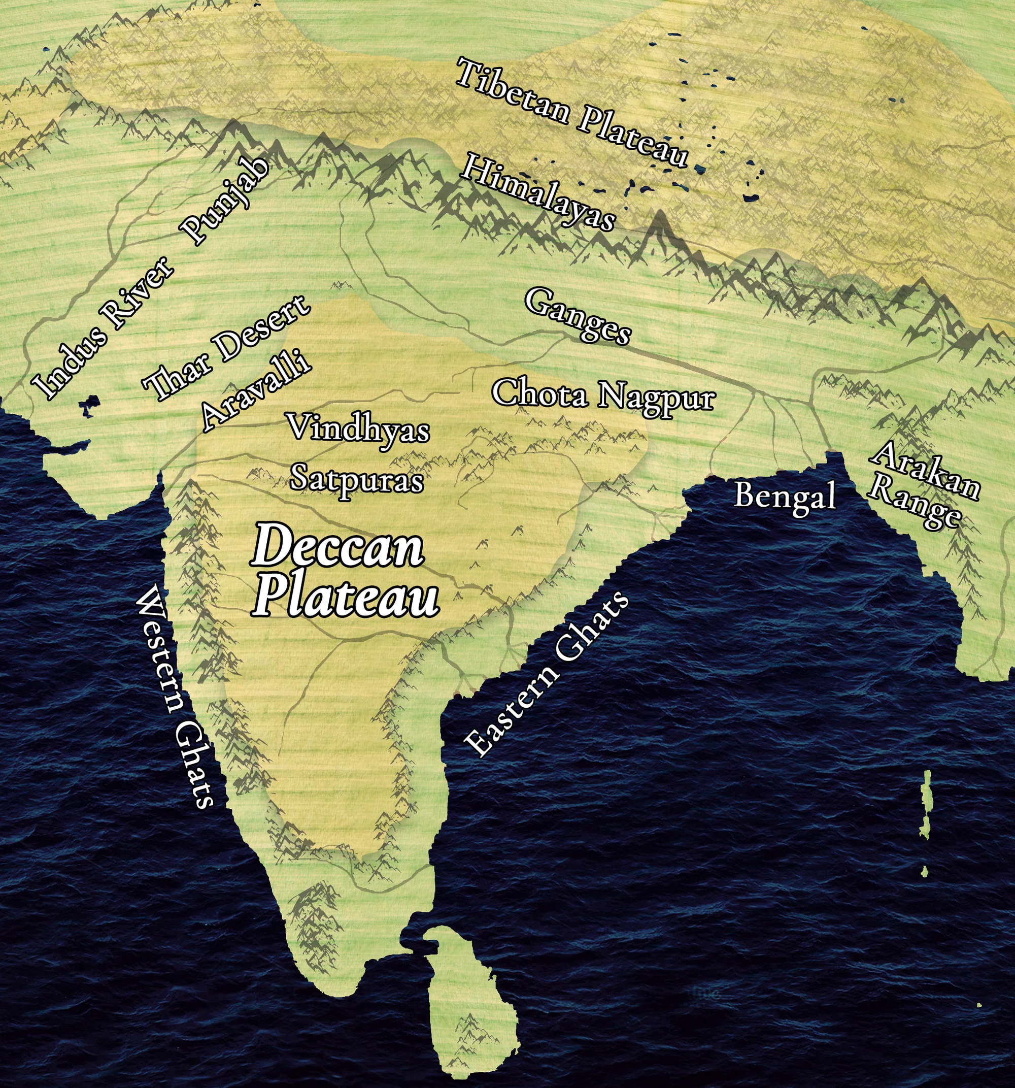 Map of the Deccan Plateau